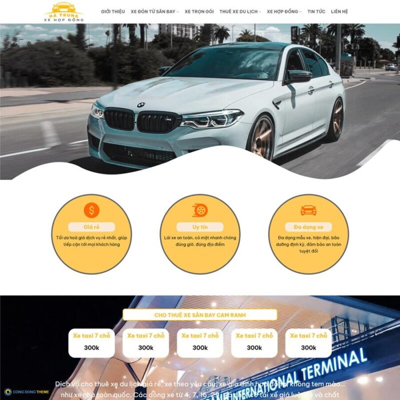 Thiết kế web dịch vụ thuê xe 06 - CDW, Công ty, Xe hơi, Thuê xe, Thuê xe du lịch, Thuê xe tự lái