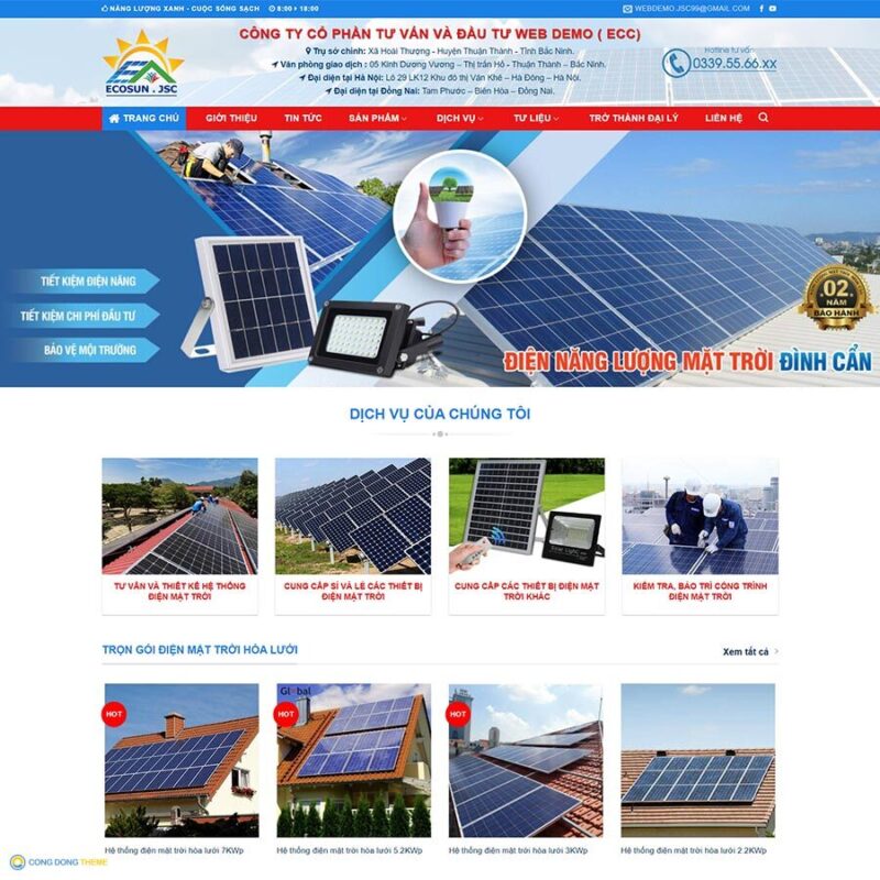 Thiết kế web điện năng lượng mặt trời 02 - CDW, Công ty, Điện mặt trời, solar, Thiết bị điện