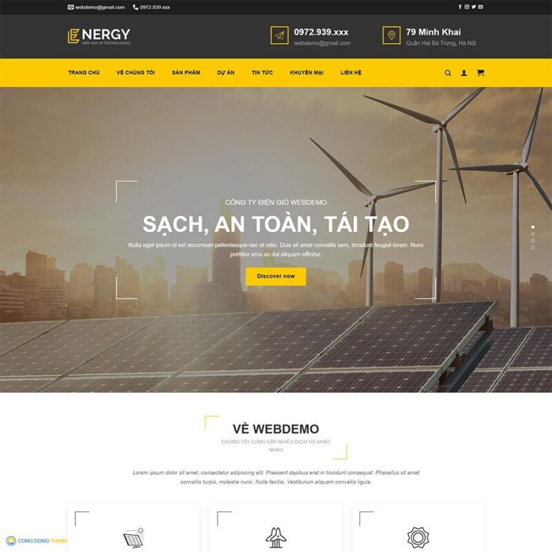 Thiết kế web điện năng lượng mặt trời 03 - CDW, Công ty, Điện mặt trời, solar, Thiết bị điện
