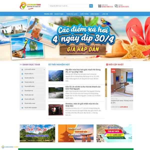 Thiết kế web du lịch 06 - CDW, Du lịch, nghỉ dưỡng