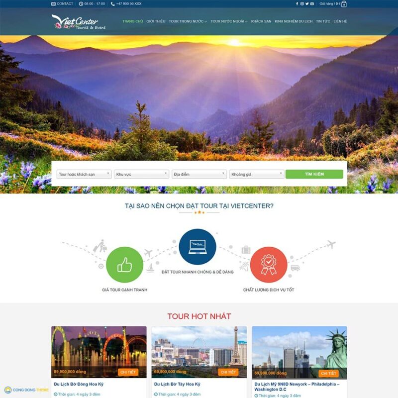 Thiết kế web du lịch 17 - CDW, Du lịch, Book tour, Khách sạn, Tour du lịch