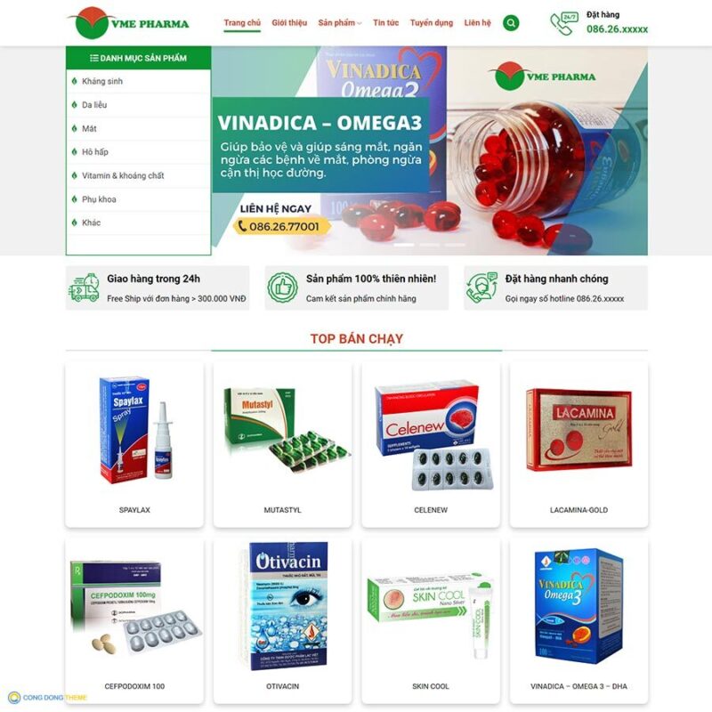 Thiết kế web dược phẩm 09 - CDW, Công ty, Dược phẩm, Sức khỏe, Thuốc