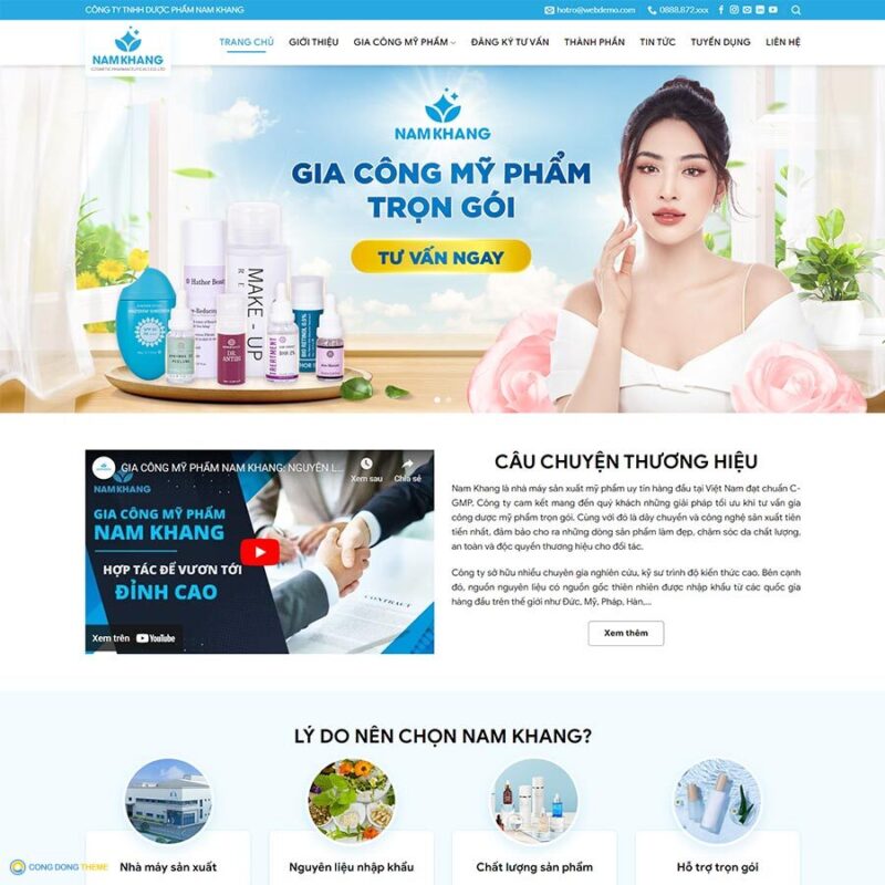 Thiết kế web gia công mỹ phẩm - CDW, Công ty, Dược phẩm, Gia công, Sản xuất mỹ phẩm