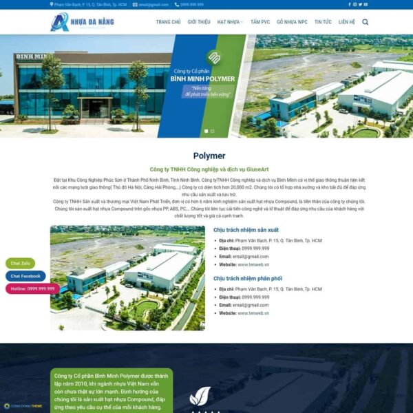 Thiết kế web giới thiệu công ty sản xuất hạt nhựa - CDW, Công ty, Nhựa