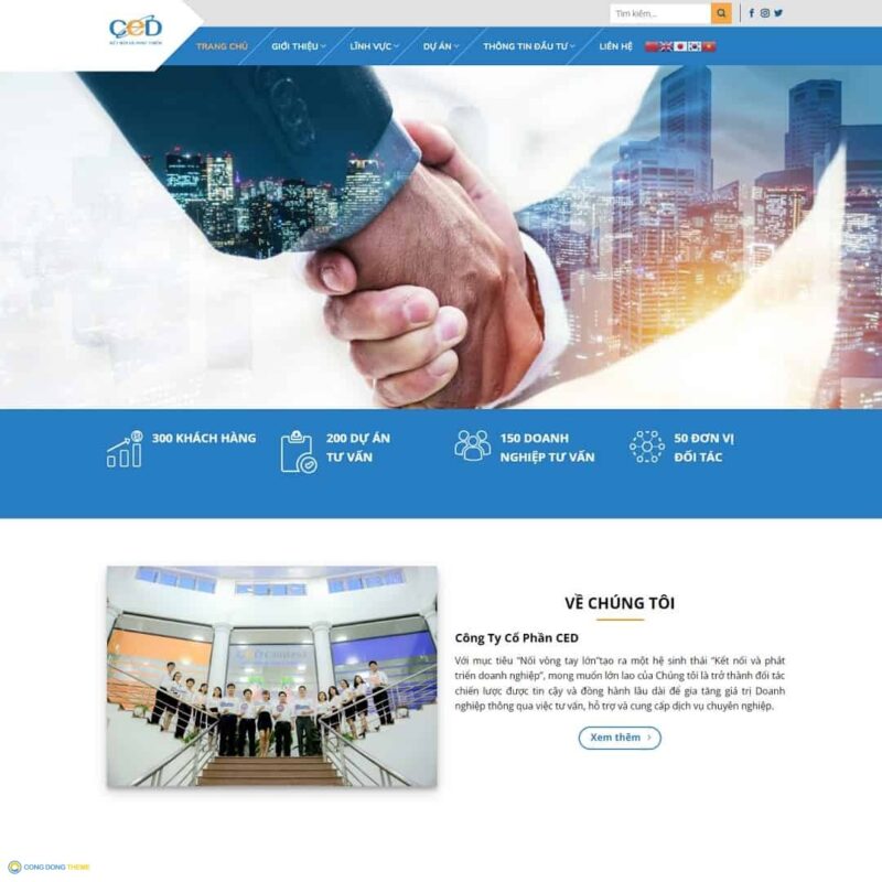 Thiết kế web giới thiệu công ty tư vấn doanh nghiệp - CDW, Công ty, Doanh nghiệp, Dự án, Đầu tư, Giới thiệu