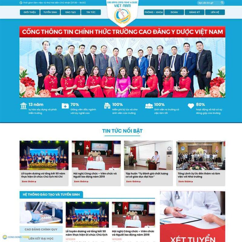 Thiết kế web giới thiệu Trường Học - CDW, Giáo dục, Tin tức, Trường học