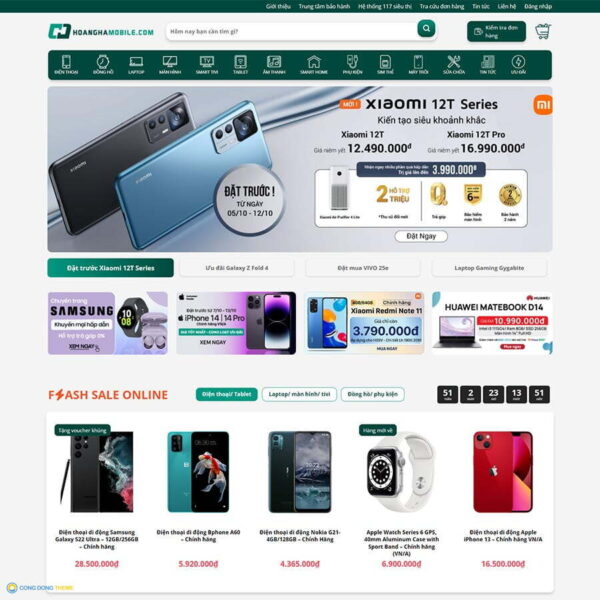Thiết kế web Hoàng Hà Mobile 02 - CDW, Bán hàng, Di động, Điện máy, Điện thoại