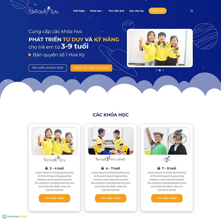 Thiết kế web khóa học cho trẻ em - CDW