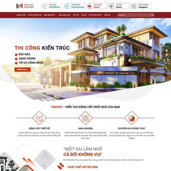 Thiết kế web kiến trúc 05 - CDW, Công ty, Nội thất, Bất động sản, Kiến trúc, Xây dựng