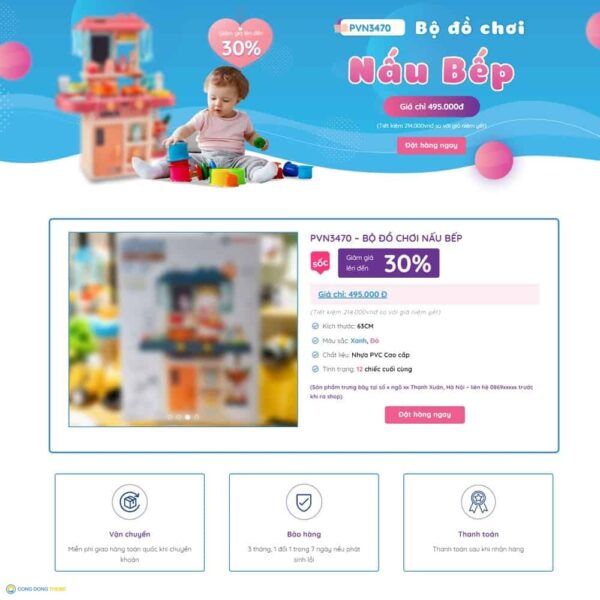 Thiết kế web Lading Page bán đồ chơi trẻ em - CDW, Bonus, Landing Page, Đồ chơi, Kid, Trẻ em