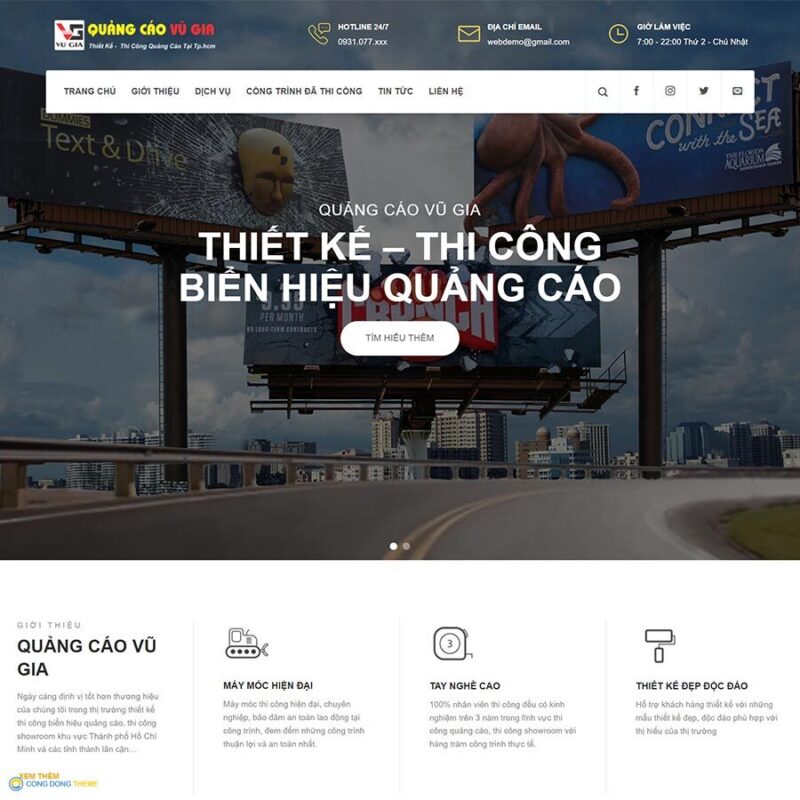 Thiết kế web làm biển quảng cáo 02 - CDW, Công ty, Bảng hiệu, Biển quảng cáo