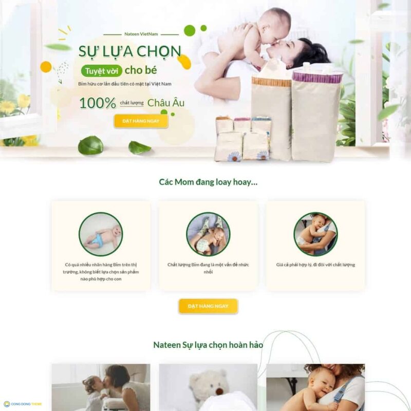 Thiết kế web landing page bỉm cho bé - CDW, Bonus, Landing Page, Bỉm, Kid, Landing page, mẹ và bé