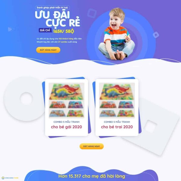 Thiết kế web Landing page đồ chơi xếp hình - CDW, Bonus, Landing Page, Bán hàng, Đồ chơi, Kid, Landing page, Trẻ em