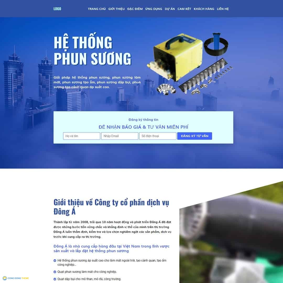 Thiết kế web landing page máy phun sương - CDW