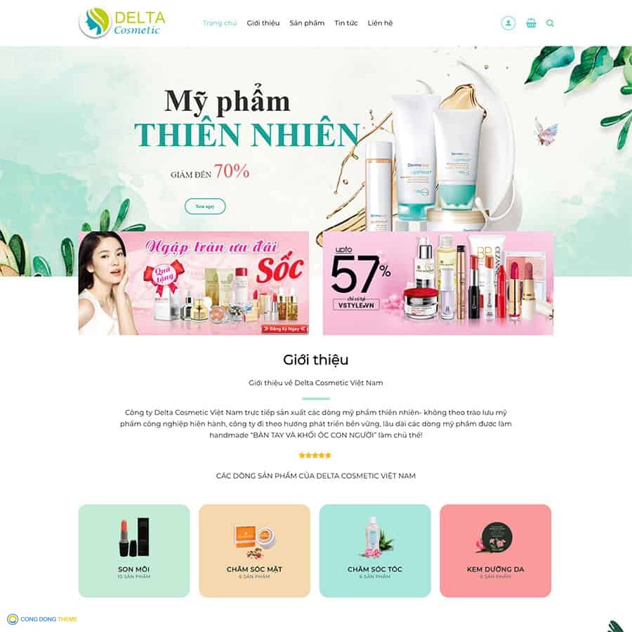 Thiết kế web mỹ phẩm 09 - CDW, Bán hàng, Làm đẹp, Dược phẩm, Mỹ phẩm