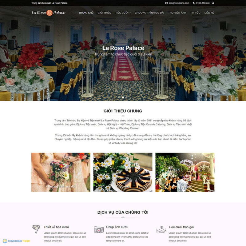 Thiết kế web nhà hàng tiệc cưới - CDW, Bán hàng, Thực phẩm, Cưới hỏi, Nhà hàng, Tiệc cưới
