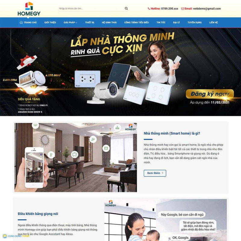 Thiết kế web nhà thông minh, smarthome 03 - CDW, Công ty, điện thông minh, homegy, Lumi, smarthome