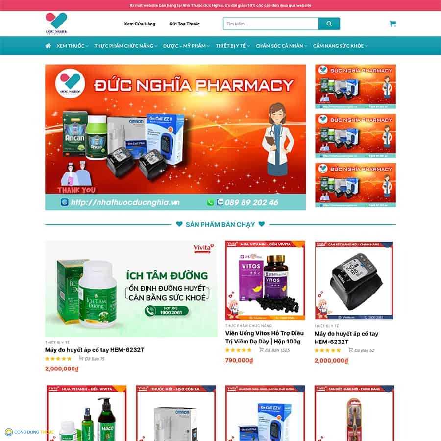 Thiết kế web nhà thuốc - CDW, Bán hàng, Công ty, Dược phẩm, Thuốc