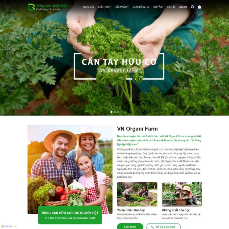 Thiết kế web nông sản 02 - CDW, Bán hàng, Nông sản, organic, Rau củ quả