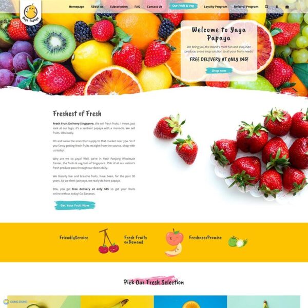 Thiết kế web nông sản 04 - CDW, Bán hàng, Thực phẩm, Nông sản, organic, Rau củ quả