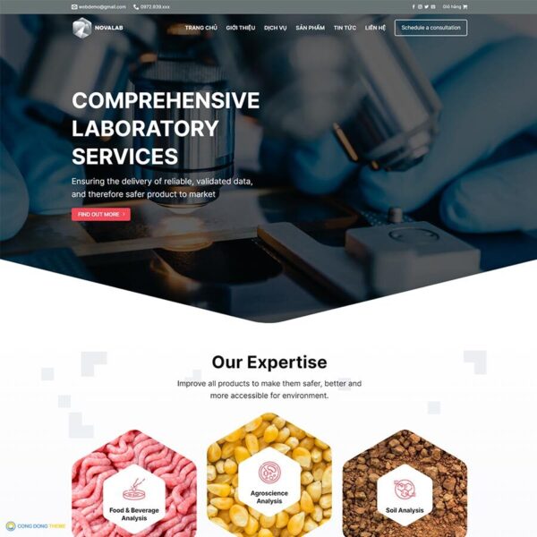 Thiết kế web phòng lab thí nghiệm y tế - CDW, Công ty, Phòng lab, Phòng thí nghiệm, Y tế