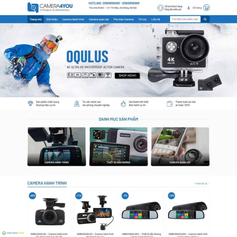 Thiết kế web Shop bán camera 01 - CDW, Bán hàng, Camera, Thiết bị