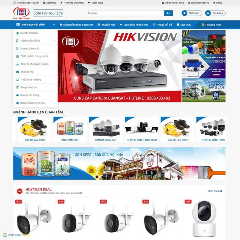 Thiết kế web shop camera 04 - CDW, Bán hàng, Camera, Điện máy, Điện tử