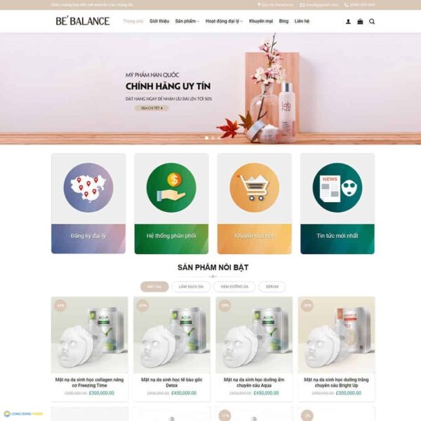 Thiết kế web Shop mỹ phẩm 01 - CDW, Bán hàng, Làm đẹp, Mỹ phẩm, Thực phẩm chức năng