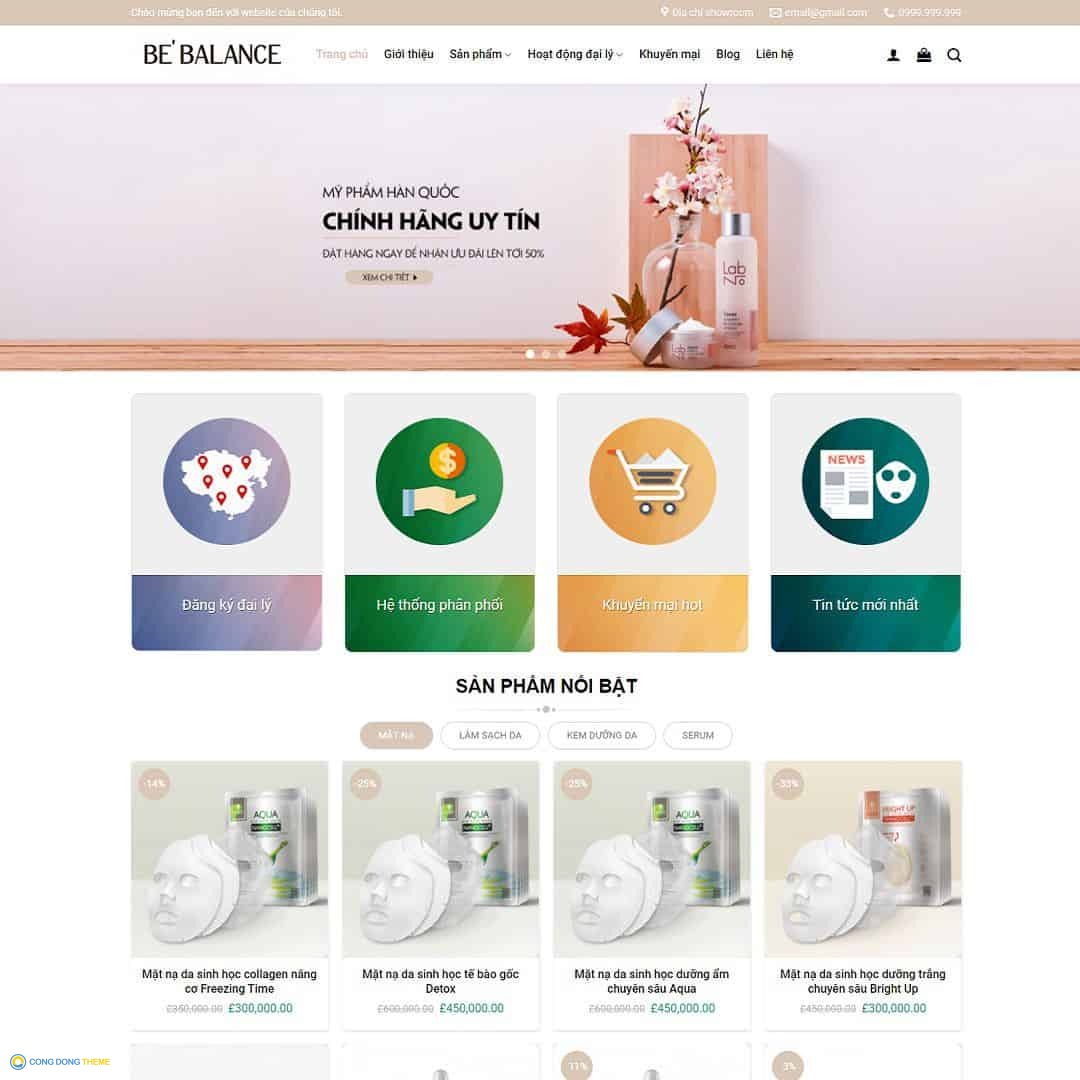 Thiết kế web Shop mỹ phẩm 01 - CDW, Bán hàng, Làm đẹp, Mỹ phẩm, Thực phẩm chức năng