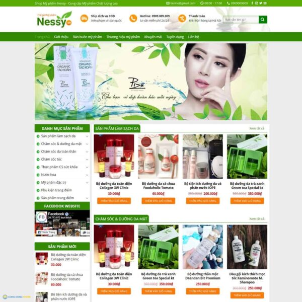 Thiết kế web Shop mỹ phẩm 02 - CDW, Bán hàng, Làm đẹp, Mỹ phẩm, Thực phẩm chức năng