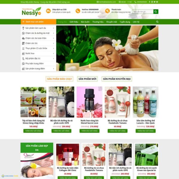 Thiết kế web Shop mỹ phẩm 03 - CDW, Bán hàng, Làm đẹp, Dược phẩm, Mỹ phẩm