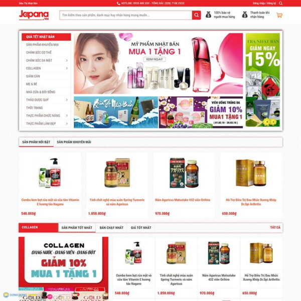 Thiết kế web siêu thị hàng nội địa Nhật - CDW, Bán hàng, đồ dùng, Siêu thị, Tạp hóa, Thực phẩm