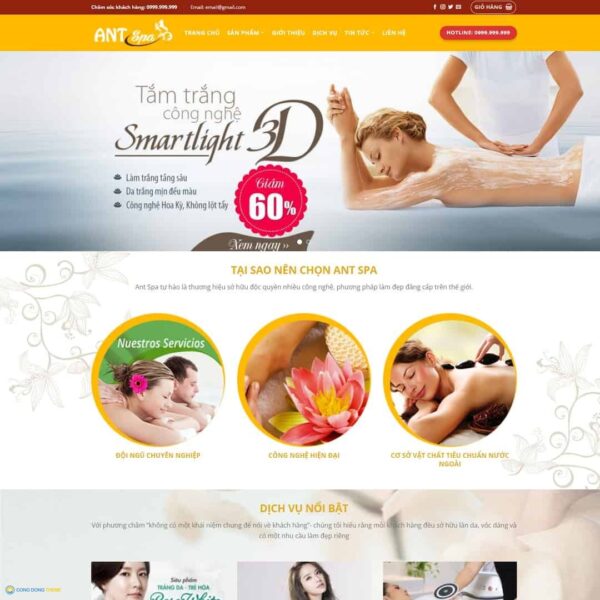 Thiết kế web Spa làm đẹp 05 - CDW, Làm đẹp, Spa, Thẩm mỹ