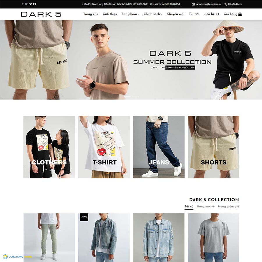 Thiết kế web thời trang 08 - CDW, Bán hàng, áo quần, Shop thời trang, Thời trang