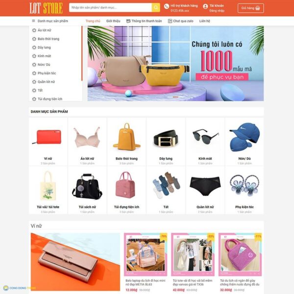 Thiết kế web thời trang 09 - CDW, Bán hàng, Phụ kiện, Shop thời trang, Thời trang, túi xách