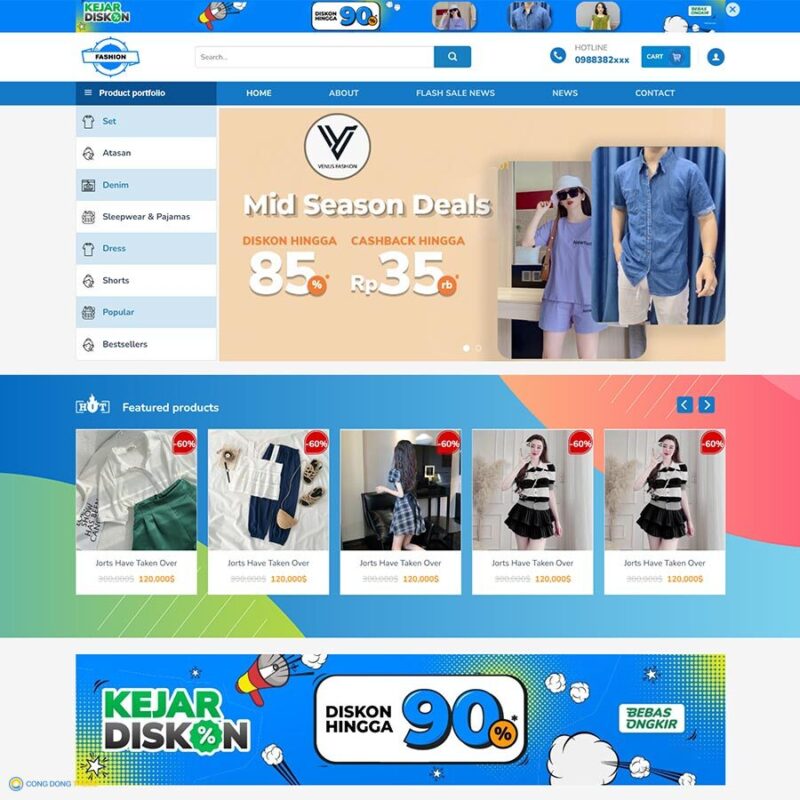 Thiết kế web thời trang 10 - CDW, Bán hàng, Phụ kiện, Quần áo, Thời trang