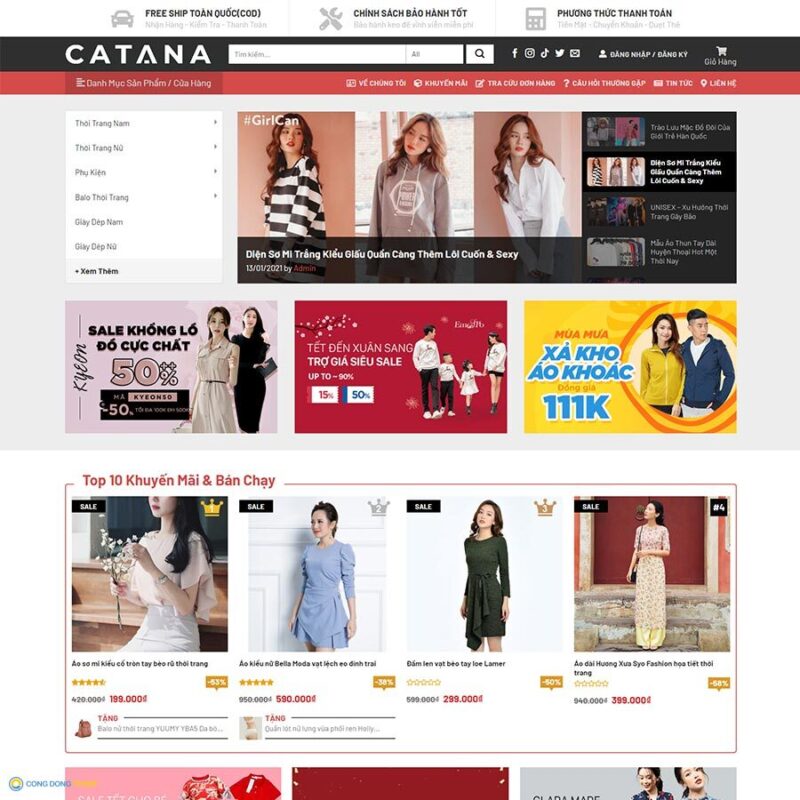 Thiết kế web thời trang 14 - CDW, Bán hàng, Giày dép, Phụ kiện, Quần áo, Thời trang