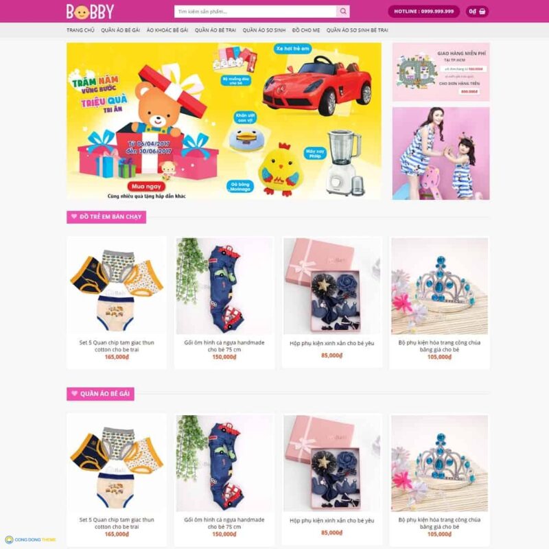 Thiết kế web thời trang trẻ em - CDW, Bán hàng, Kid, Shop, Thời trang, Trẻ em