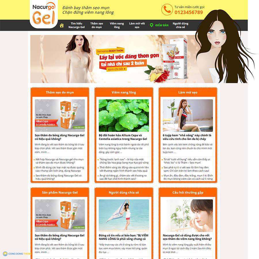 Thiết kế web thực phẩm 20 - CDW, Thực phẩm, Làm đẹp, Thực phẩm chức năng, Thuốc