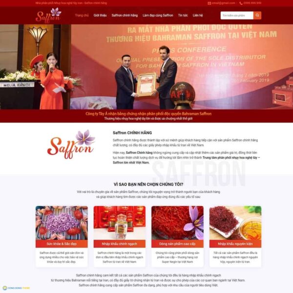 Thiết kế web thực phẩm chức năng 06 - CDW, Bán hàng, Làm đẹp, Thực phẩm, Công ty, Saffron, Thực phẩm chức năng