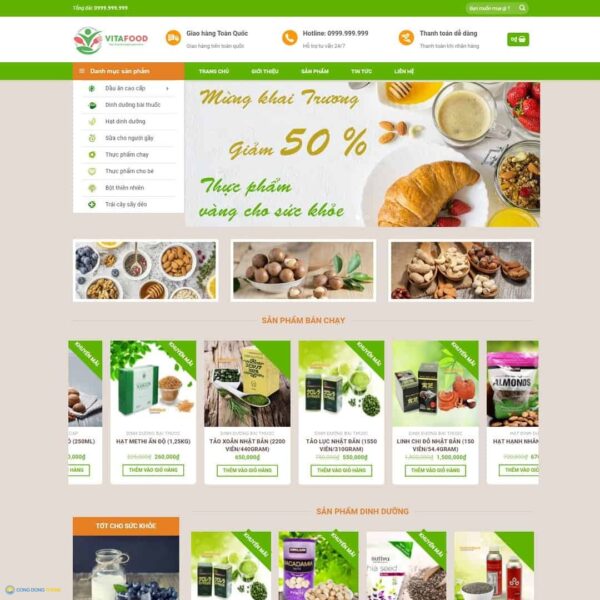 Thiết kế web thực phẩm chức năng 10 - CDW, Bán hàng, Làm đẹp, Thực phẩm, Thực phẩm chức năng