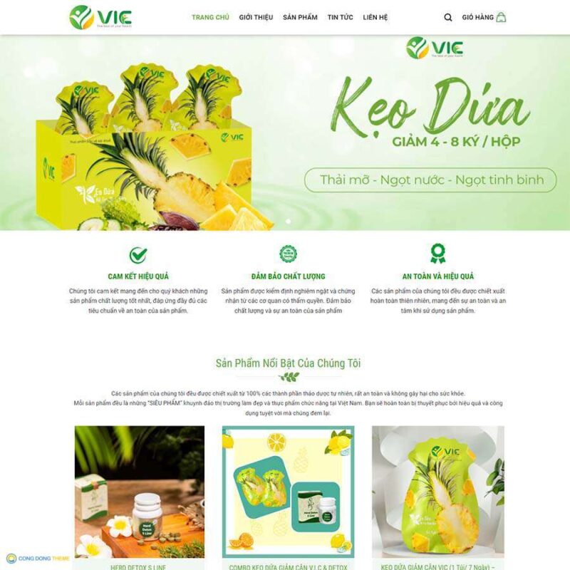 Thiết kế web thực phẩm chức năng 17 - CDW, Bán hàng, Thực phẩm, Bánh kẹo