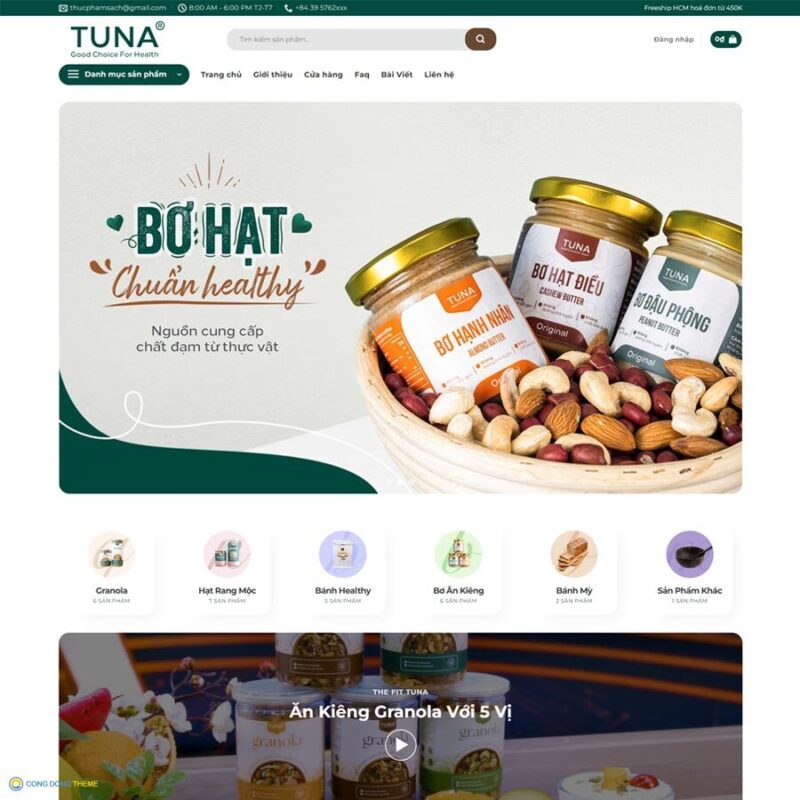 Thiết kế web thực phẩm sạch - CDW, Bán hàng, Thực phẩm, Nông sản, rau sạch