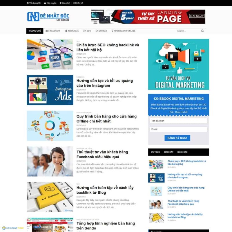 Thiết kế web tin tức 06 - CDW, Tin tức, Blog, News