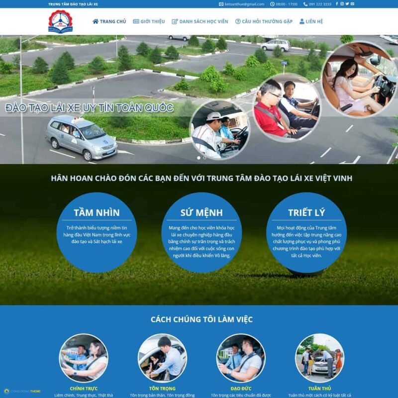 Thiết kế web trung tâm đào tạo lái xe - CDW, Công ty, Dạy lái xe