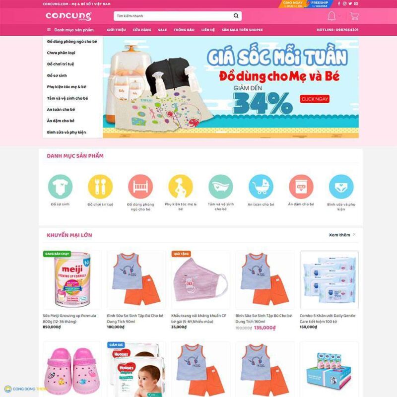 Thiết kế web wordpress bách hóa shop 04 - CDW, Bán hàng, bách hóa, mẹ và bé, Shop