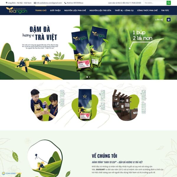 Thiết kế web wordpress bán nguyên liệu trà sữa 02 - CDW, Bán hàng, Thực phẩm, nguyên liệu, Trà sữa