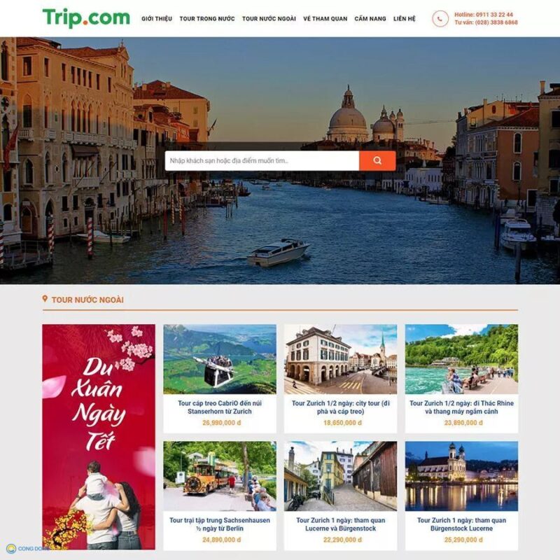 Thiết kế web wordpress bán tour du lịch 10 - CDW, Du lịch, Khách sạn, nghỉ dưỡng, Resort