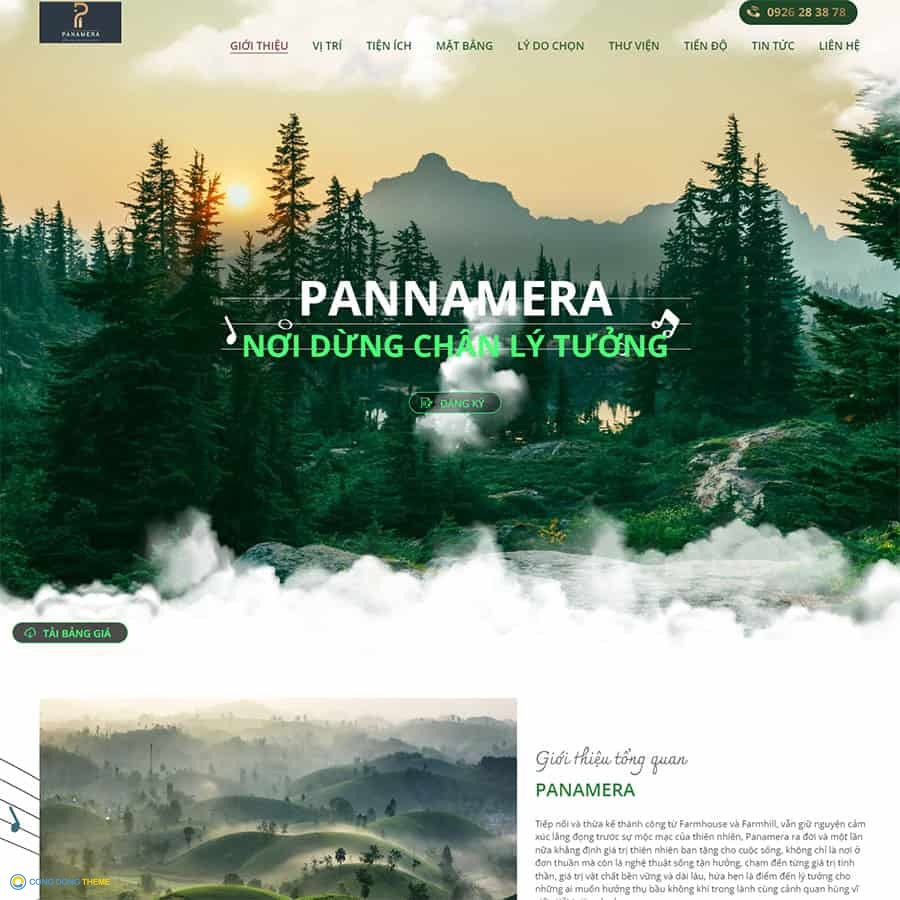 Theme wordpress landing page bất động sản dự án panamera