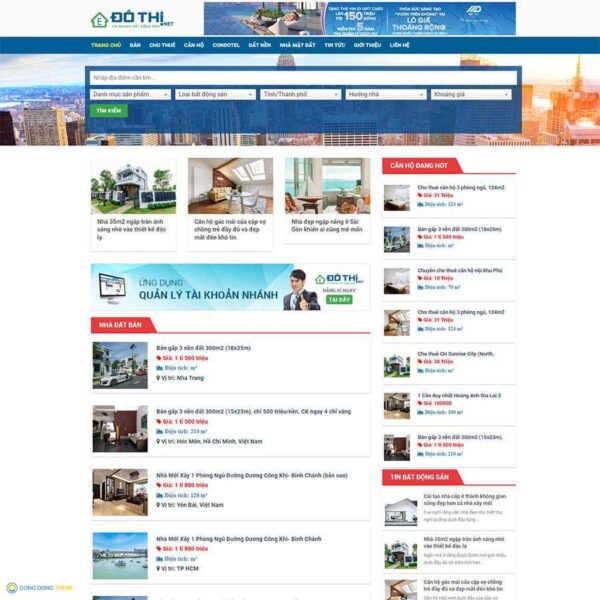 Thiết kế web wordpress bất động sản 28 - CDW, Bất động sản, Dự án, rao vặt
